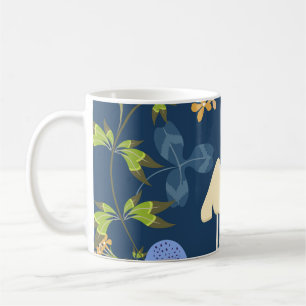 Caneca De Café Padrão floral vítreo sem costura com flores, Léa
