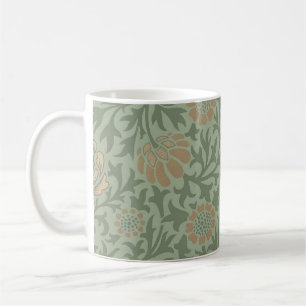 Caneca De Café Padrão Floral William Morris Grafton Verde Sálvia