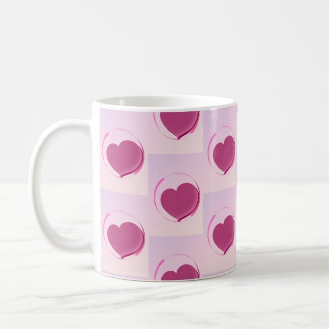 Caneca De Café Padrão fofo de pequenos corações. (Esquerda)