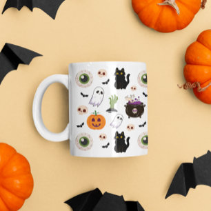 Caneca De Café Padrão fofo de tema de Halloween