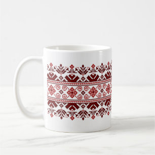 Caneca De Café padrão folclórico tradicional ucraniano vushuvanka