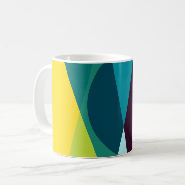 Caneca De Café padrão geométrico abstrato (Frente Esquerda)