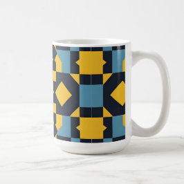 Caneca De Café Padrão Geométrico Abstrato com Cores Vibrantes