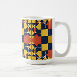 Caneca De Café Padrão Geométrico Abstrato com Setas