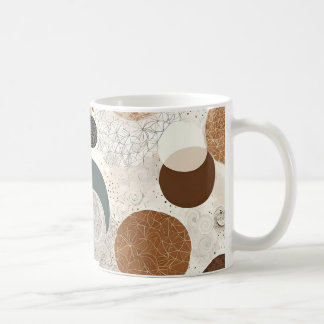 Caneca De Café Padrão Geométrico Abstrato de Círculo Neutro Boho