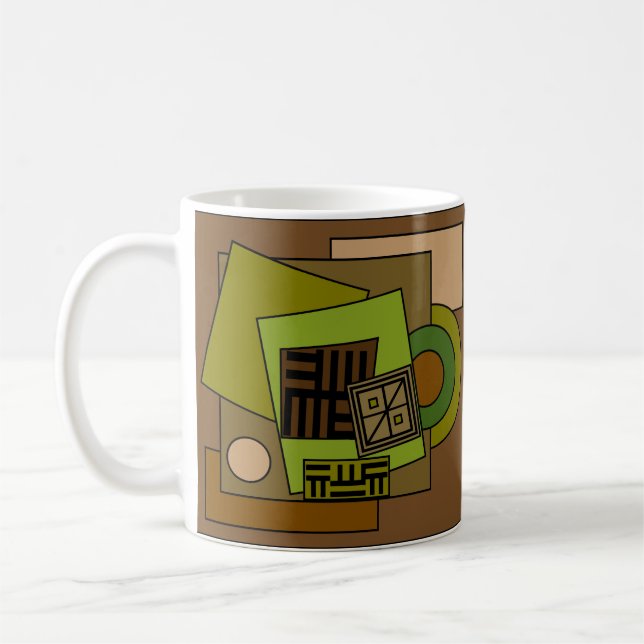 Caneca De Café padrão geométrico abstrato moderno (Esquerda)