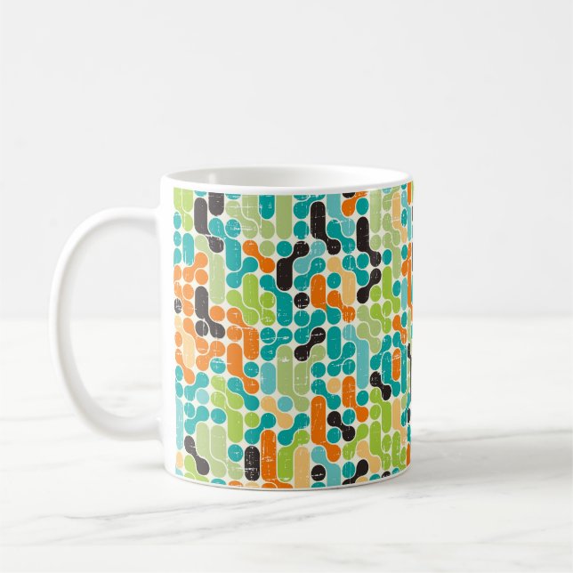 Caneca De Café Padrão geométrico abstrato sem costura (Esquerda)