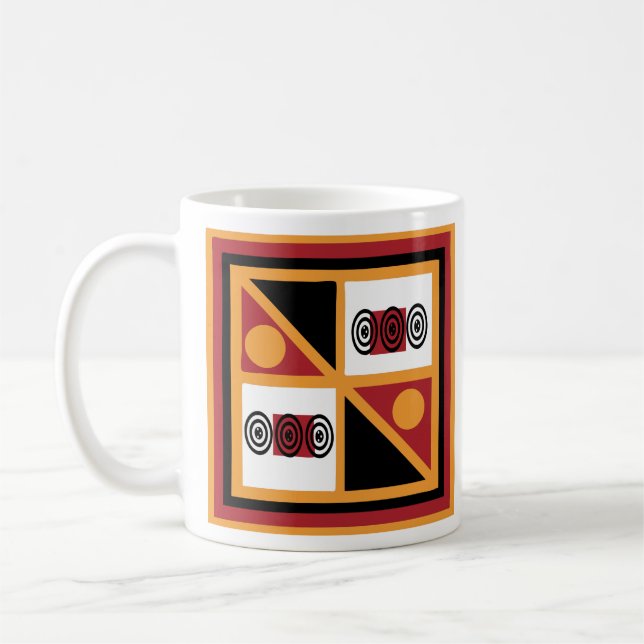 Caneca De Café Padrão geométrico africano (Esquerda)