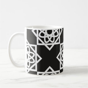 Caneca De Café Padrão geométrico árabe. Decoração de arte. Islã.
