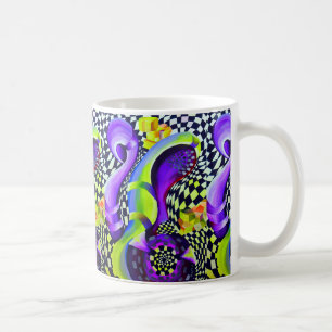 Caneca De Café Padrão Geométrico Art Déco dos Anos 80