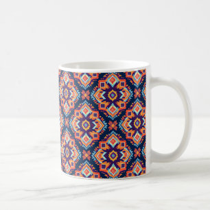 Caneca De Café Padrão Geométrico Aztec Colorido