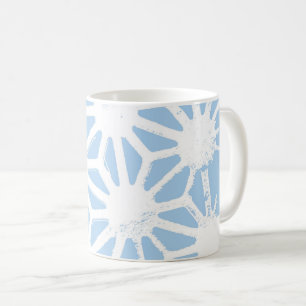 Caneca De Café Padrão geométrico azul claro
