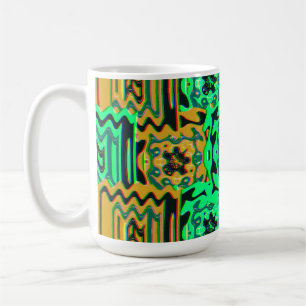 Caneca De Café Padrão Geométrico Bauhaus Colorido