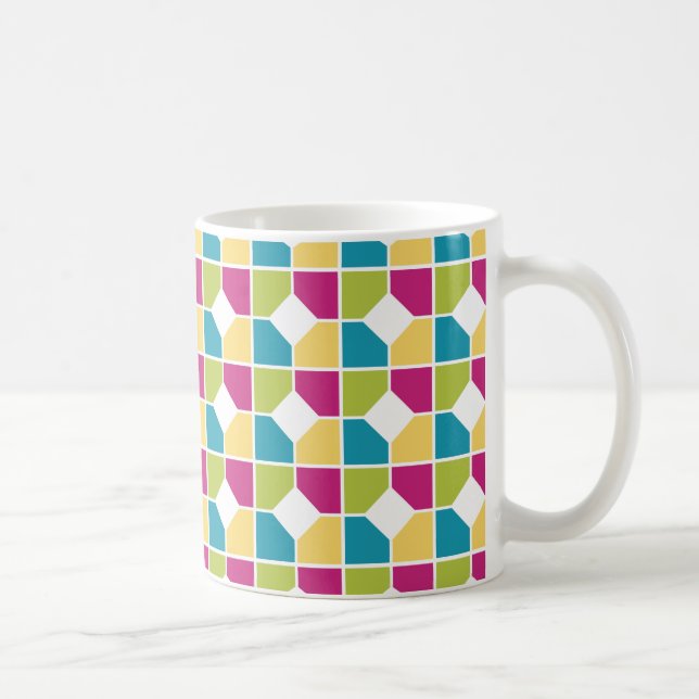 Caneca De Café Padrão Geométrico Colorido (Direita)