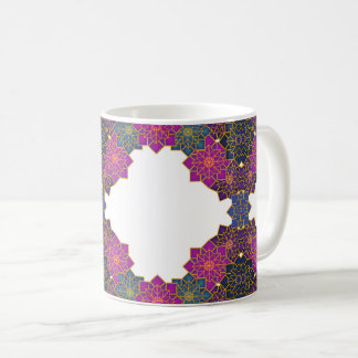 Caneca De Café Padrão geométrico colorido Cor-de-rosa, verde