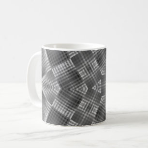 Caneca De Café Padrão Geométrico da cinza