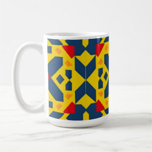 Caneca De Café Padrão Geométrico de abstrato com Cores Vibrantes