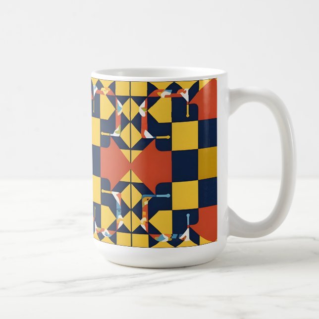 Caneca De Café Padrão Geométrico de abstrato com Setas (Direita)
