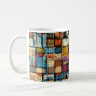 Caneca De Café Padrão geométrico de abstrato em artes de pixel 
