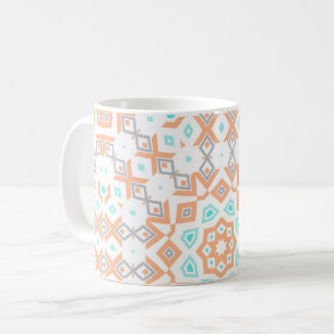 Caneca De Café Padrão geométrico de bege Elegante