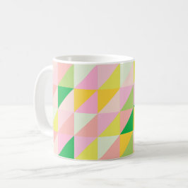 Caneca De Café Padrão Geométrico de Cute em Cores Primavera