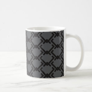 Caneca De Café Padrão Geométrico de Forma de Diamante Preto Inter