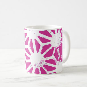 Caneca De Café Padrão geométrico de Fuchsia