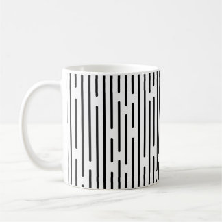 Caneca De Café Padrão Geométrico de Linha Preta