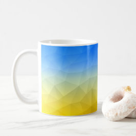 Caneca De Café Padrão geométrico de malha amarelo azul da Ucrânia