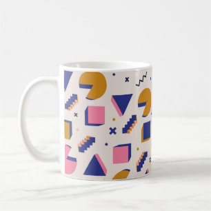 Caneca De Café Padrão geométrico de memphis dos 90s Trendy. Vin