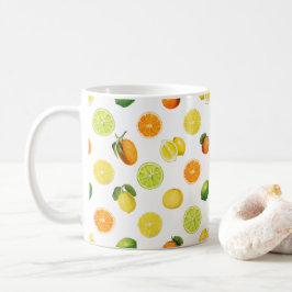 Caneca De Café Padrão Geométrico de Refrescamento de Frutas Citri