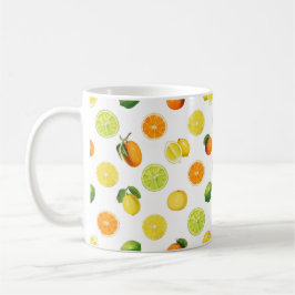 Caneca De Café Padrão Geométrico de Refrescamento de Frutas Citri