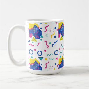 Caneca De Café Padrão Geométrico de Retro Memphis