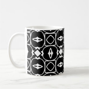 Caneca De Café Padrão geométrico de safra. Estil de elementos rep