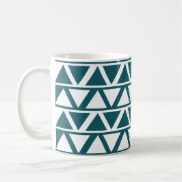 Caneca De Café Padrão Geométrico de Stripes de Triângulo Branco A