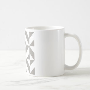 Caneca De Café Padrão Geométrico Deco Cube da Cinza de Prata