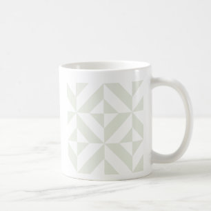 Caneca De Café Padrão Geométrico do Deco Cubo da Cinza Pálida