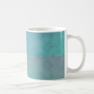 Caneca De Café Padrão Geométrico em Aquarela Azul Turquesa Arte M