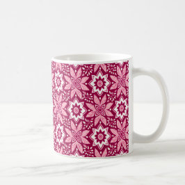 Caneca De Café Padrão Geométrico Floral Decorativo Vintage