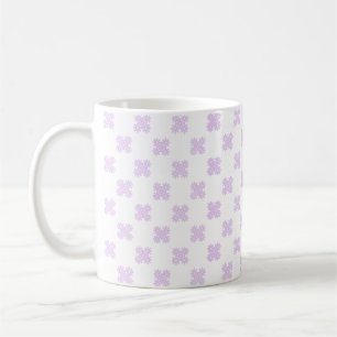 Caneca De Café Padrão Geométrico Floral Roxo Pastel Sem Costura