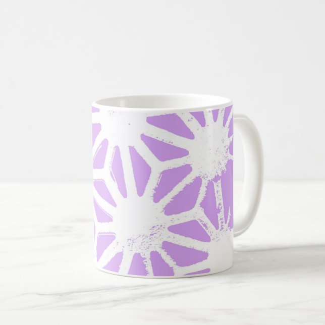 Caneca De Café Padrão geométrico lilac (Frente Esquerda)