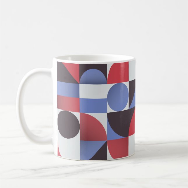 Caneca De Café padrão geométrico mínimo de abstrato (Esquerda)