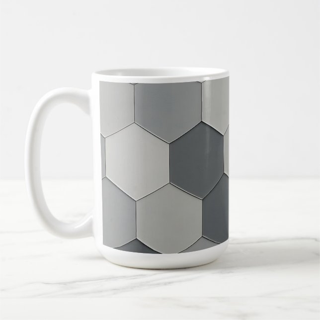Caneca De Café Padrão Geométrico Moderno de Azulejo Hexagonal (Esquerda)