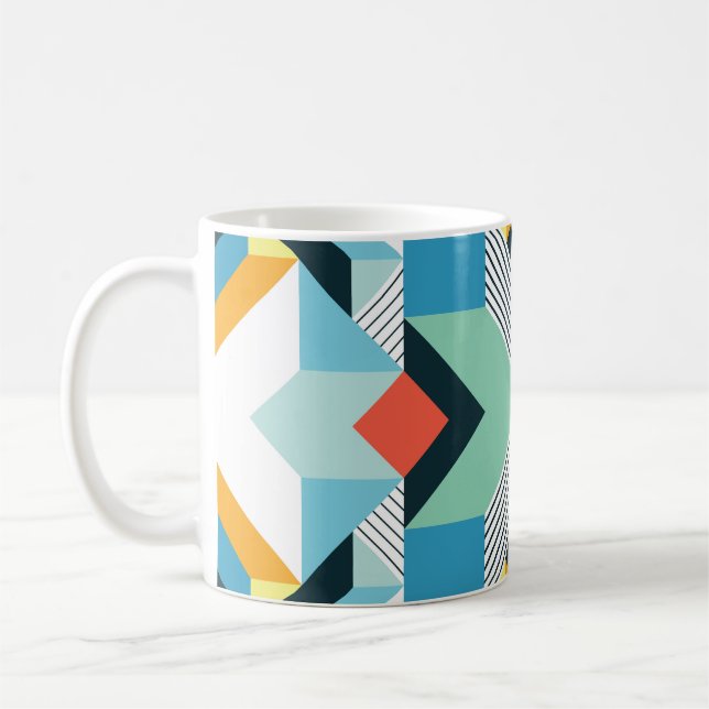 Caneca De Café Padrão Geométrico Moderno do Abstrato. (Esquerda)