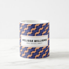 Caneca De Café Padrão Geométrico Moderno Entrelaçado