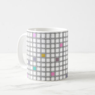Caneca De Café Padrão geométrico multicolor verificado