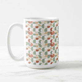 Caneca De Café Padrão Geométrico Retrô