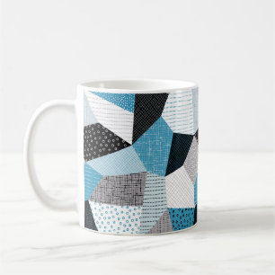 Caneca De Café Padrão geométrico sem costura, azulejos de retal