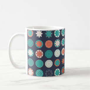 Caneca De Café Padrão geométrico sem costura com elementos colori