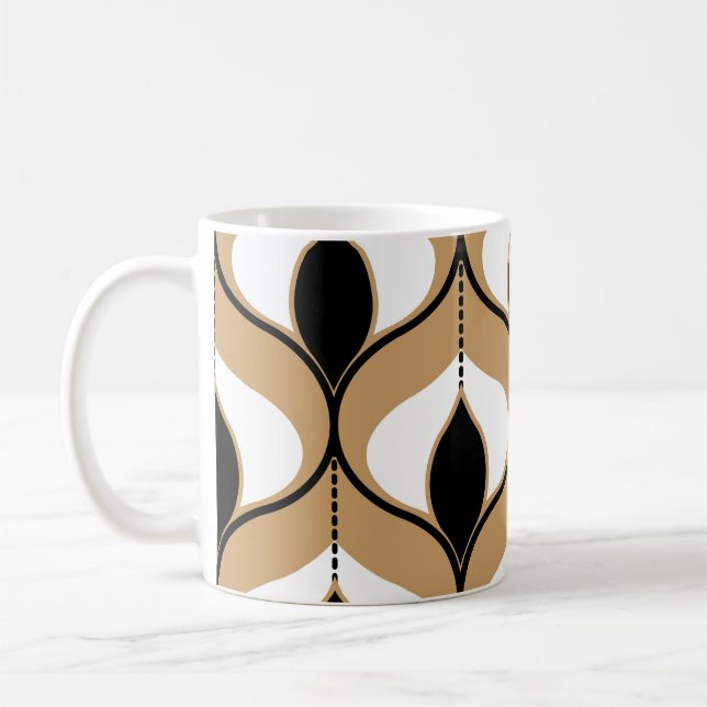 Caneca De Café Padrão geométrico sem costura com linhas onduladas (Esquerda)